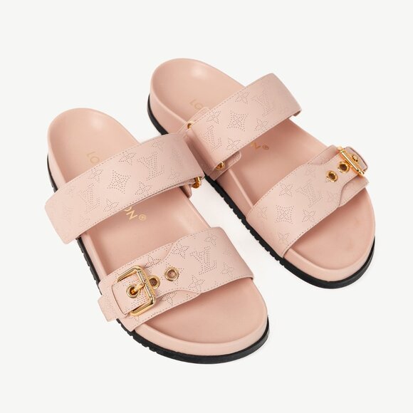 Louis Vuitton Bom Dia Light Pink Flat Comfort Sandal Mules - Picture 1 of 11